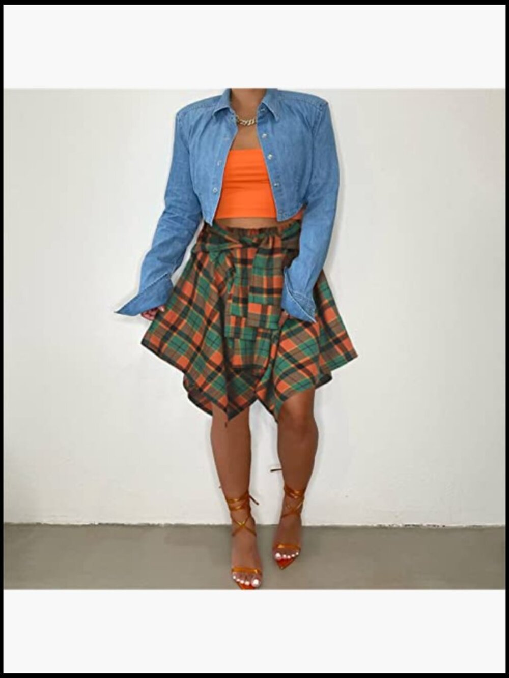 High Waisted Knot Front Asymmetrical Hem Mini Skater Skirt Y2K Pleated - Picture 2 of 7